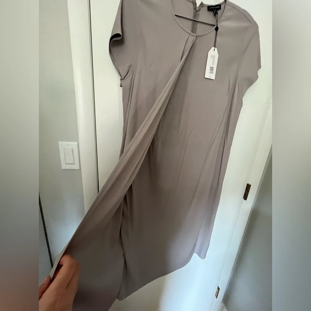 Universal Standards Vesper Polina Dove Gray Drape Dress Workdress NO BELT - Picture 9 of 16